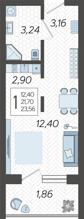 студия в ЖК «Кислород» Сочи
