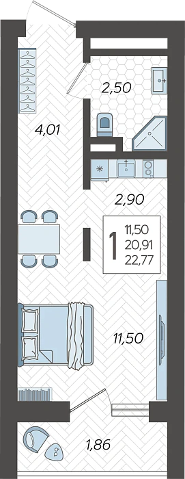 студия в ЖК «Кислород» Сочи