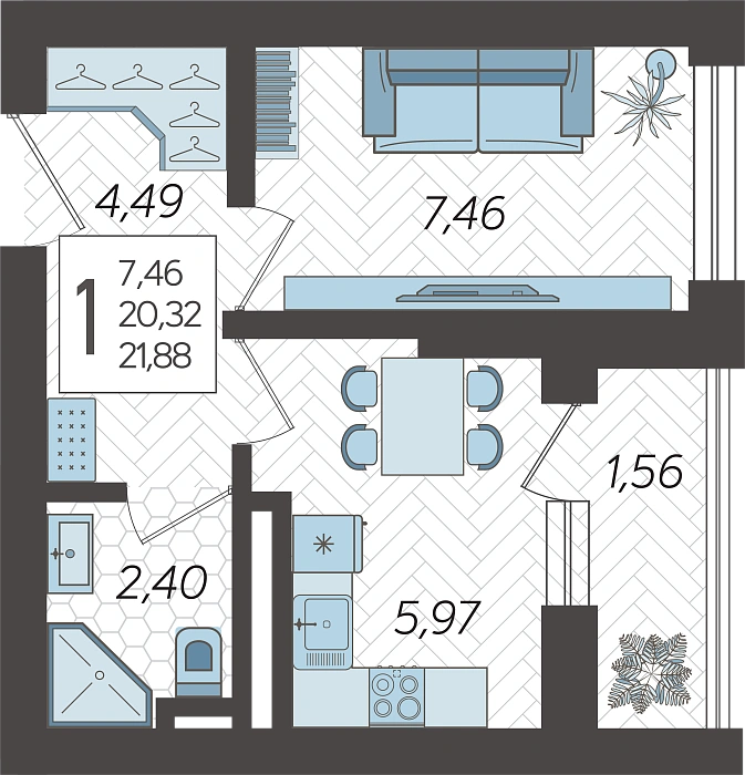 Студии в ЖК Кислород Сочи от 17.3 м²